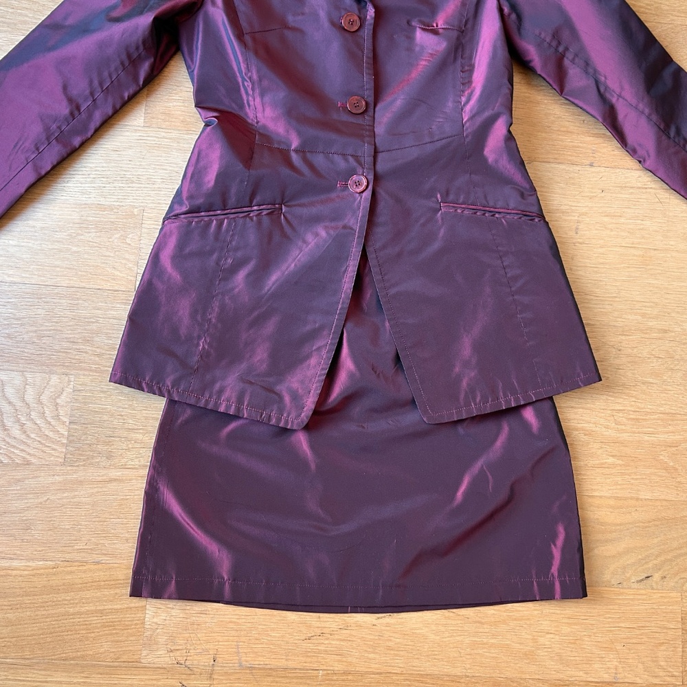 Rare 2-Piece Matching Tailored Blazer w Cute Back Bow & Skirt Set - Picture 6 of 12